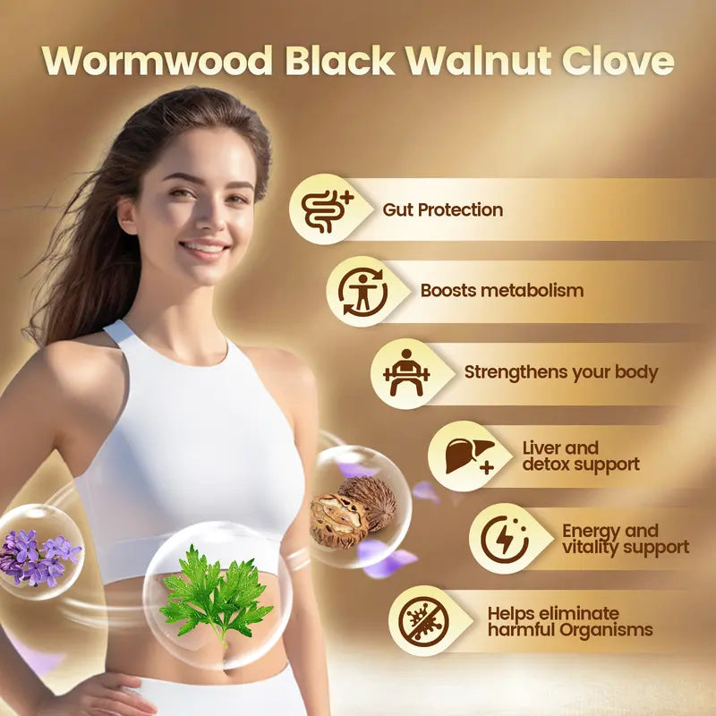 Black Walnut Wormwood Clove Herbal Capsules
