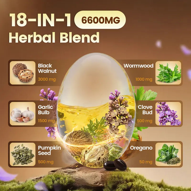 Black Walnut Wormwood Clove Herbal Capsules