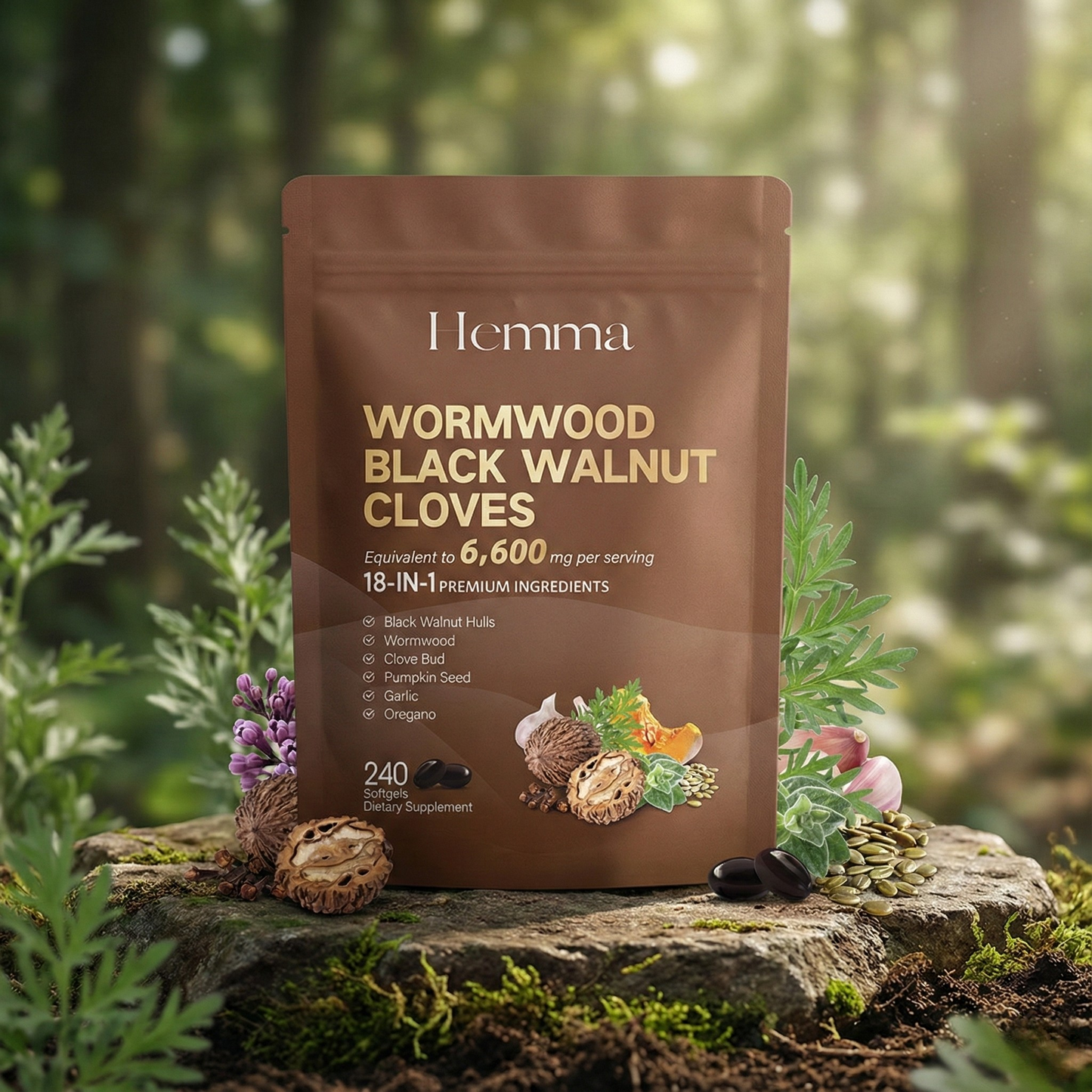 Black Walnut Wormwood Clove Herbal Capsules